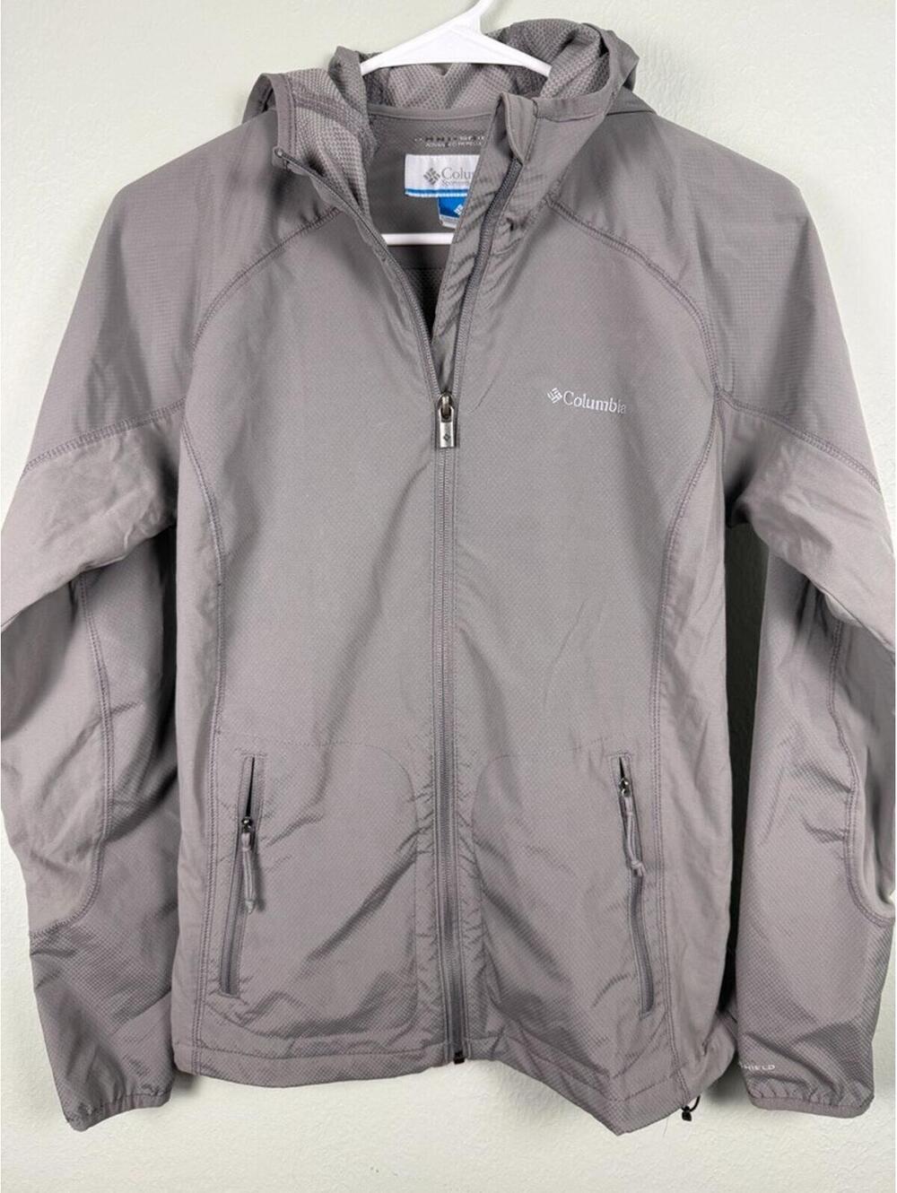 Columbia Omni-Shield Hooded Softshell Jacket Gray Women's S Full Zip
